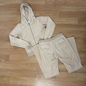 Vintage velour tan tracksuit